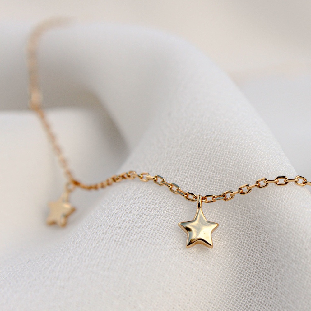 14k gold plated sterling silver star chain